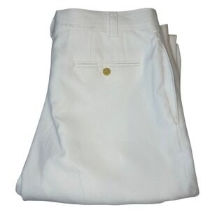 Lauren Ralph Lauren Men's White Textured Dress Pants 40x30 Trousers‎ Polyester